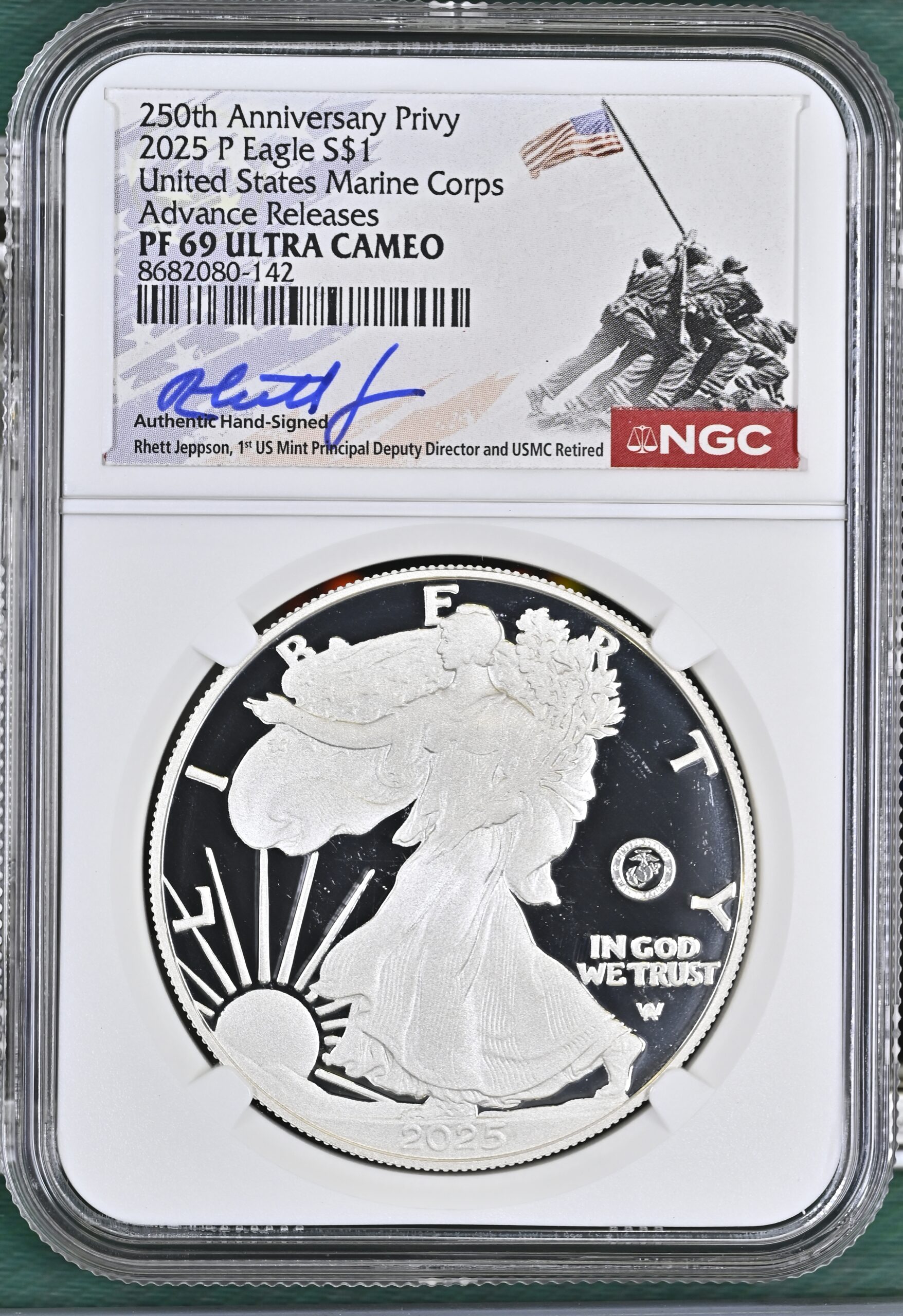 2025-P US Marine Corps Privy Silver Eagle NGC PF69 UCAM Advance Releases